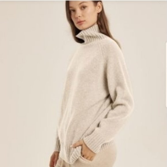 Funnel Neck Yak Wool Sweater (Ivory/Cream) - Nap Loungewear - Picture 1 of 5